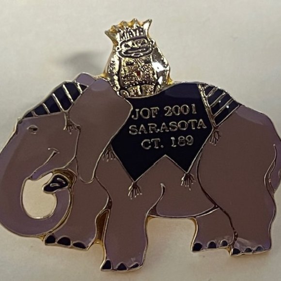 Jesters of Florida 2001 Sarasota Elephant 189 Metal Enamel Lapel Hat Pin - Picture 4 of 7